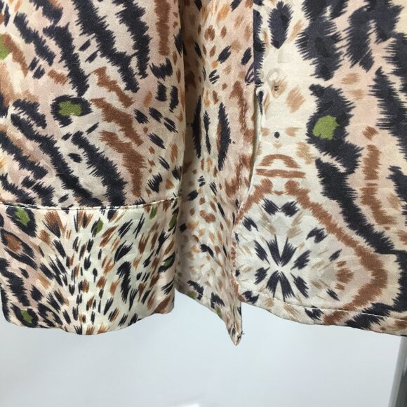 ALL SAINTS Ecru White Print TONI Long Sleeve Arietta Tie Collar Button Shirt - Picture 11 of 13